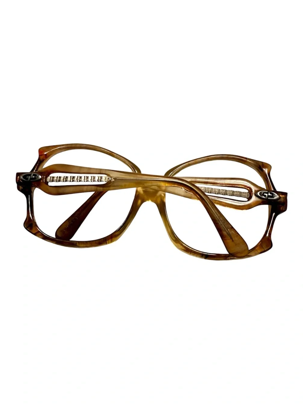 1970’s Oversized Tortoiseshell Italian Women's Glasses Frame, Angular Shape